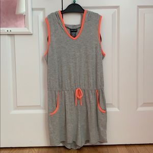 Grey hooded romper never worn